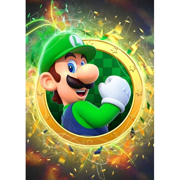 Mario Nintendo DIY 5D Diamond Digital Painting Kit Crystal Rhinestone Embroidery Cross-stitch artwork Crafts Canvas wall decoration Birthday gift 12 X 16 inches