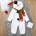 thumbnail image 4 of UFOUND Boys Girls Christmas Cartoon Snowman Romper Soft Hooded Bodysuit Scarf Set Comfort Toddler, 4 of 7