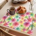 thumbnail image 3 of Summer Watercolor Flowers Placemats Set of 1, Colorful Floral Pastoral Style Non-Slip Place Mats Washable Table Mats for Kitchen Dining Table Decorations Indoor/Outdoor, 3 of 9