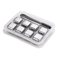 thumbnail image 4 of Juego de 8 cubos de acero inoxidable para enfriar bebidas con pinzas y caja de almacenamiento, plata., 4 of 6