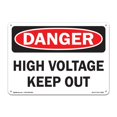 thumbnail image 1 of SignMission OS-CL-P-1218-L-19993 Danger High Voltage Keep Out OSHA Plastic Sign, 1 of 1