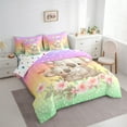 thumbnail image 3 of Homewish Cute Capybara 7-Piece Twin Bedding Set Pink Floral Ombre Ultra Soft Reversible Decor For Girls, 3 of 8