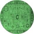 thumbnail image 1 of Ahgly Company Indoor Round Oriental Emerald Green Industrial Area Rugs, 6' Round, 1 of 4