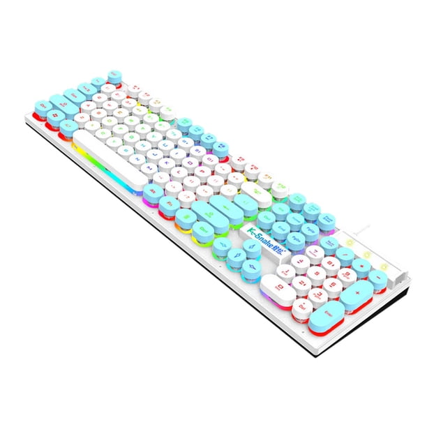 mecánico para juego USB con cable 104 Función multimedia RGB Plug and Py para computadora, computadora de , Baoblaze Teclado para juegos
