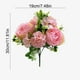 thumbnail image 3 of Arreglo floral artificial de rosa y lila | Ramo de peonía falsa para decoración de boda de verano, plástico resistente y resistente Blanco, rojo, morado, rosa, 12 pulgadas | Decoración de la, 3 of 6