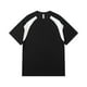 thumbnail image 1 of Camiseta de verano holgada con bloques de color para hombre - Versátil para el día a día/deporte - Fácil de cuidar, tejido de poliéster suave, 1 of 7