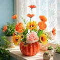 thumbnail image 7 of Faux Silk Flower Centerpiece, Realistic Floral Arrangement With Decorative Vase Maintenance Free Decor, Home Table Display for Bedroom Dining Room Office, 7 of 7
