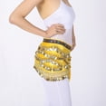 thumbnail image 4 of Hip Scarf Scarves Wrap Sash Skirts Belt with Beads Coins for Cabaret Folk Yellow, 4 of 4