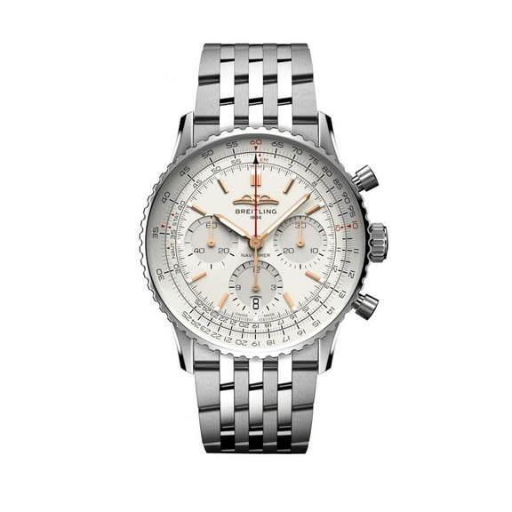 Breitling Navitimer B01 Chronograph 41 Silver Dial Steel Men's Watch AB0139211G1A1