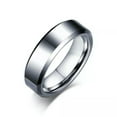 thumbnail image 2 of 6mm Tungsten Carbide Black/Silver Wedding Band Mens High Polished Ring Size 7-12, 2 of 6