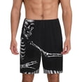 thumbnail image 3 of Lsque Skeleton Playing Xylophone Mens Sleep Pajama Shorts,Short Pajama Pants, Cotton Ultra-Soft Knit-X-Large, 3 of 9