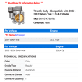thumbnail image 2 of Throttle Body - Compatible with 2002 - 2007 Saturn Vue 2.2L 4-Cylinder 2003 2004 2005 2006, 2 of 2