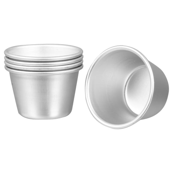 MEIBUTYUP Round Shape Non-Stick Baking Molds Silver Reusable for Kitchen