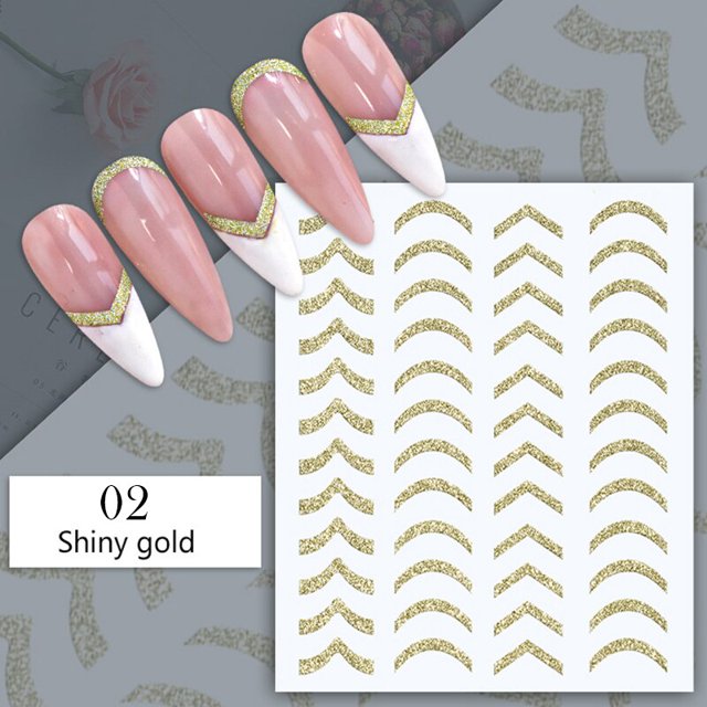 Marco plateado 3D para uñas, pegatinas de líneas de rayas de bronce plateado, deslizadores para uñas, calcomanías con patrón Tribal, tatuajes de uñas florecientes de mármol