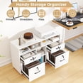 thumbnail image 2 of Spaco White Lockable File Cabinet, Mobile Lateral Filing Organizer & Rolling Printer Stand for Home Office, 2 of 5