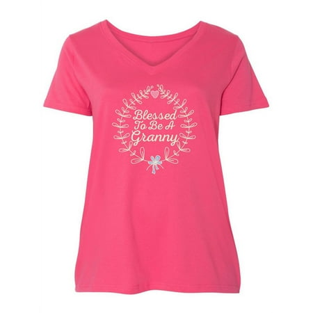 

Inktastic Blessed to be a Granny Women s Plus Size V-Neck
