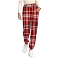 thumbnail image 2 of Hvyesh Womens Jogger Pajamas Pants Comfy Plaid Long Lounge Bottom Drawstring Elastic Waist Sleep Pants with Pockets, 2 of 6