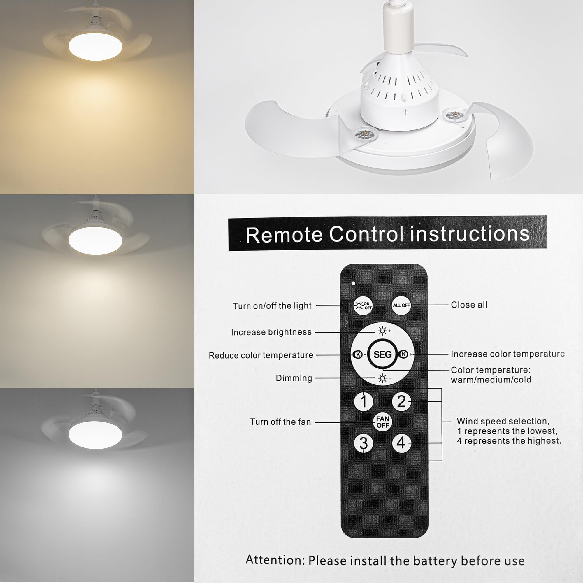 KAYYELAMP H-Type Track Lighting/Fan Remote Dimmable Adjusted Wind Power Automatic Retractable Fan Blades Modern Design For Bedroom Kitchen Indoor Plants
