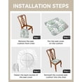 thumbnail image 3 of Sage Green Gray Coral Coastal Seat Covers for Dining Chairs, Summer Beach Stretch Kitchen Chair Slipcovers, Seaside Nautical Dining Room Chair Covers Removable Chair Cover Protector Set of 4, 3 of 6