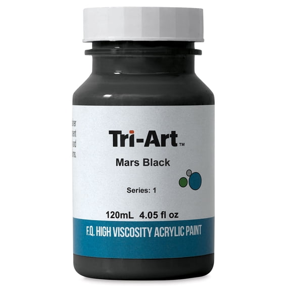 Tri-Art High Viscosity Artist Acrylic - Mars Black, 120 ml jar