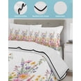 thumbnail image 4 of Pink Flowers Full Size Down Alternative Comforter,Lightweight Comforter Quilt Bedding Set with Pillow Shams Spring Floral Daisy Farmhouse Pastoral Botanical Bed Comforter Duvet Insert 78"x90", 4 of 7