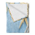 thumbnail image 2 of Seashells Soft Flannel Fleece Blanket, Seashells Rope Maritime Beach Theme Shellfish Wooden Board Romance Vintage, Cozy Plush for Indoor and Outdoor Use, 70" x 90", Baby Blue Ivory, by Ambesonne, 2 of 5