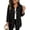 Black, variant on Waffle Knit Shacket for Women Long Sleeve Button Down Shirts Collared Business Casual Fall Tops with Chest Pocket Gray M