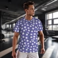 thumbnail image 3 of Wukai Daisies Flowers Print Men's Short-Sleeved Mesh T-Shirt,Quick-Dry Short Sleeve Workout T-Shirt-4X-Large, 3 of 8