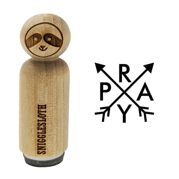 Pray Stylized Rubber Stamp for Scrapbooking Crafting Stamping - Mini 1/2 Inch