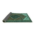 thumbnail image 2 of Ahgly Company Indoor Square Persian Turquoise Blue Traditional Area Rugs, 4' Square, 2 of 4