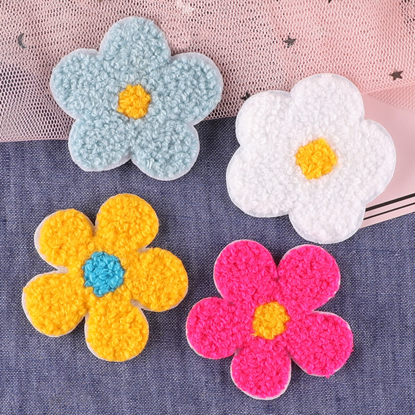 Embroidery Heart Large Patch Handmade Sequin Patches for Clothing DIY Iron  on Patch Embroidery Flowers parche ropa 2piece