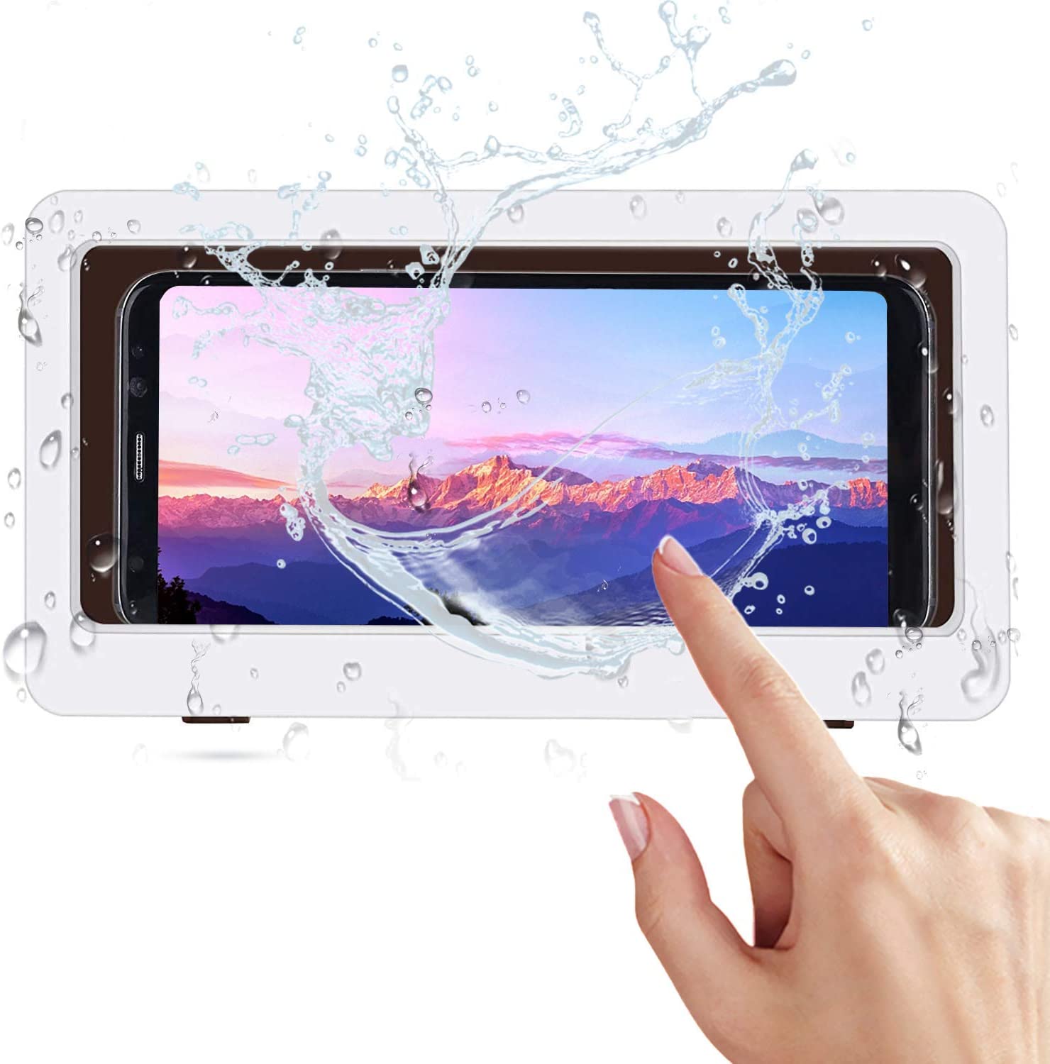Shower Phone Case - Wall Wall Pocket - Bathroom Touch Screen Waterproof Cell Phone Holder Box Touch Screen Cell Phone Wall Pocket - Cell Phone Case for Cell Phones Under 6.8 Inch - image 1 of 3