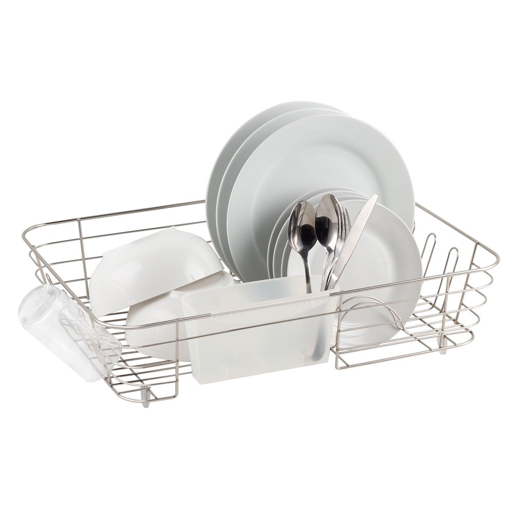 Real Home Innovations Extra Large Deluxe Dish Drainer, Nickel Chrome