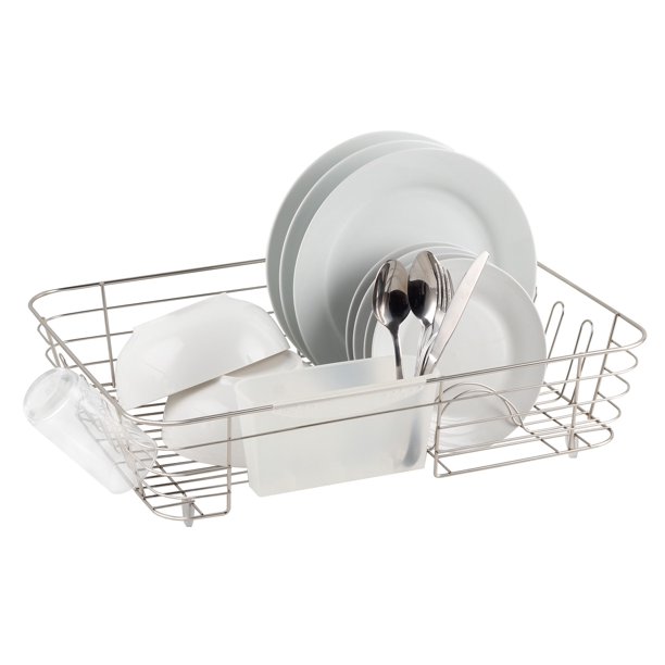 Real Home Innovations Extra Large Deluxe Dish Drainer, Nickel Chrome