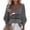 Gray, variant on Under 10 dollars! Merry Christmas Shirts Women Funny Letter Graphic Long Sleeve Pullover Xmas V Neck Blouse Holiday Plus Size Tops