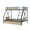 with 2 Drawers, variant on Twin Over Full Bunk Bed, UHOMEPRO Metal Bunk Beds with LED Lights and 2 Storage Drawers, Lighted Bunk Beds for Teens, with Safety Rails, No Box Spring Needed, CPC Certified, Black