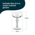 thumbnail image 2 of Libbey Capone Coupe Cocktail Glasses, Vintage Style, Diamond Cut Coupe Martini Glasses Set of 4, Traditional Cocktail Glass Set, Champagne Glasses, 2 of 2