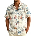 thumbnail image 2 of Yaoyar Men's Vibrant Hawaiian Print Short Sleeve Camp Collar Shirt Breathable Lightweight Summer Vacation Tee, 2 of 5