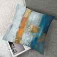 thumbnail image 7 of Acheng Gold and Blue Abstract Art Short Plush Pillowcase Set of 2 White, 7 of 7