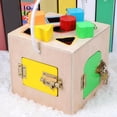 thumbnail image 4 of Caja de Seguridad Montessori juguete de aprendizaje juguetes educativos juguete de destreza de niños Baoblaze Juego de candado de madera Montessori, 4 of 8
