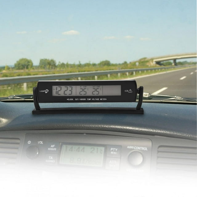 Car Temperature Voltage Monitor, Multi Function High Accuracy Easy Operate Temperature Meter For Automobile