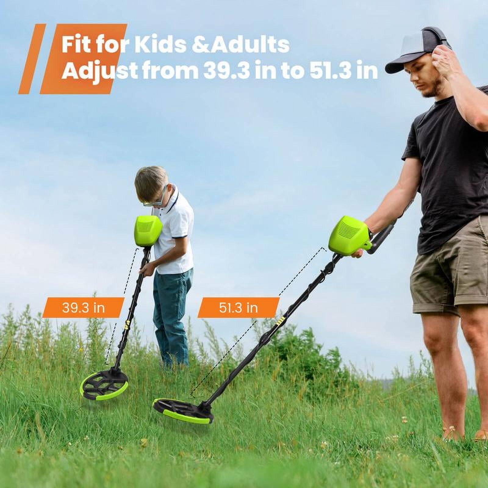 Longqi Waterproof Metal Detector for Adults & Kids, with High Accuracy Lightweight 8" Search Coil, All Metal & Disc Modes
