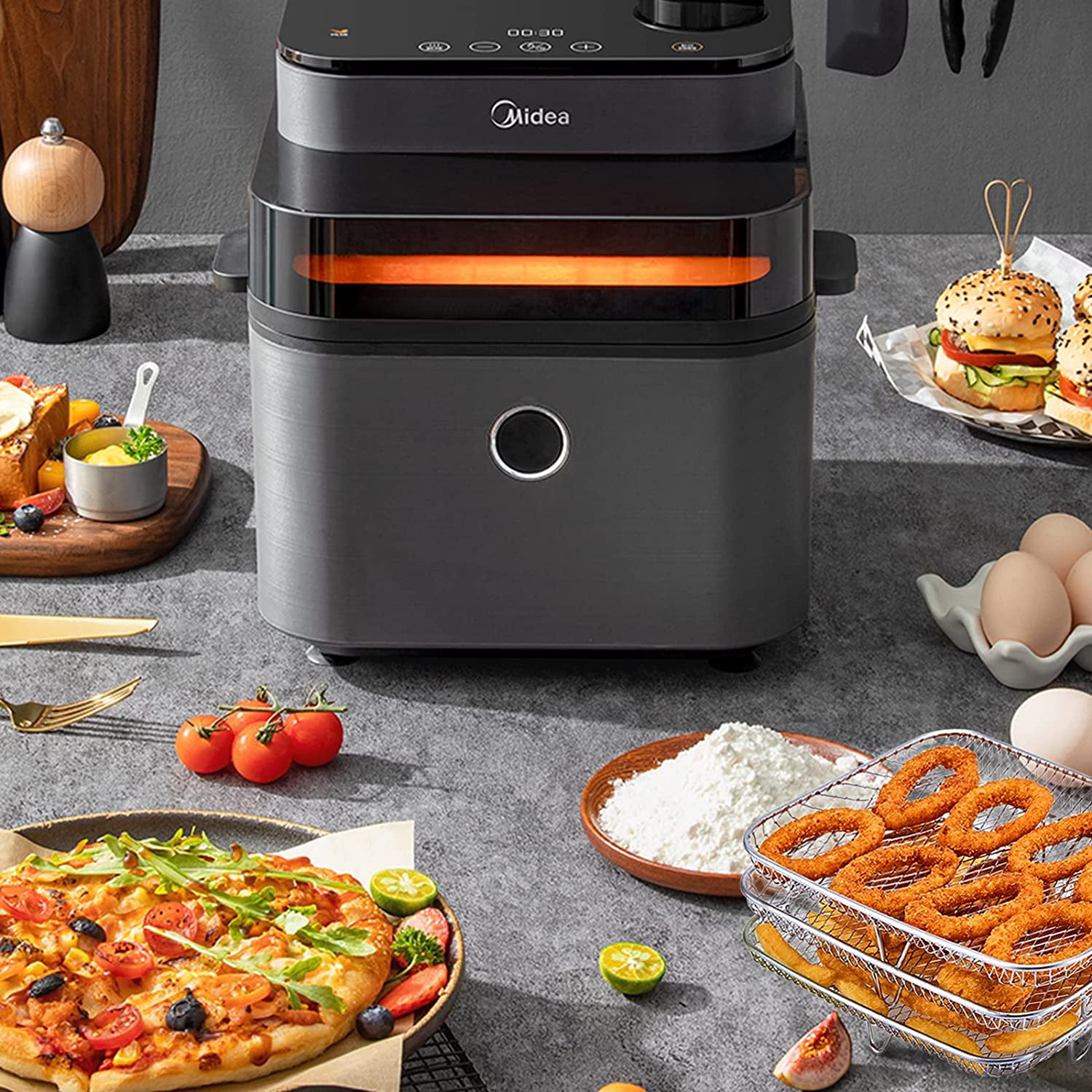 Shenzhenmingdingfengkejiyouxiangongsi 8 Inch Air Fryer Rack For Instant Vortex Air Fryer Philips air Fryer Stackable Square Rack stainless Steel Mul