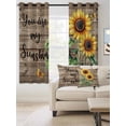 thumbnail image 2 of Fsddascl Sunflower Yellow Blackout Curtains for Bedroom/Living Room, Thermal Insulated Kitchen Curtains, Sunshine Butterfly Farmhouse Wood Brown Grommet Darkening Window Treatment Drapes 52"x96"x2, 2 of 8