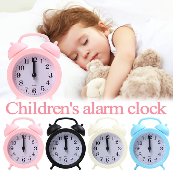 Xihbxyly Reloj Despertador de Color, Diseño Creativo, Funcionamiento Silencioso, Súper Fuerte, Tamaño de Viaje Práctico, Sin Tictac, Ideal para La Escuela, La Oficina y El Dormitorio, Colores Blanco