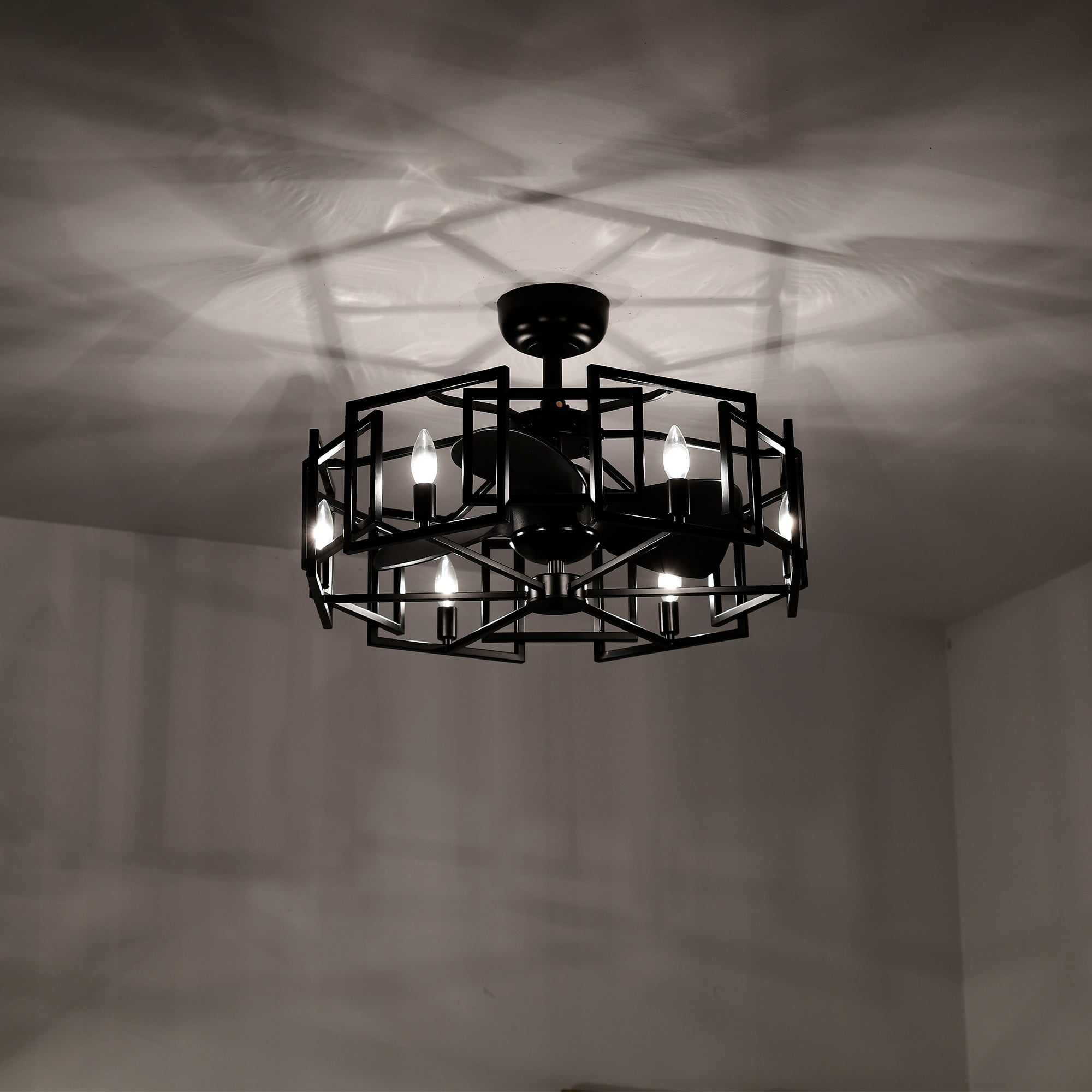 Hemming 26.8 in. Indoor Black Finish Ceiling Fan with Light Kit and Remote