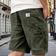 thumbnail image 2 of Men’s Corduroy Shorts Retro Multi Pocket Embroidered Logo Casual Bottoms, 2 of 6