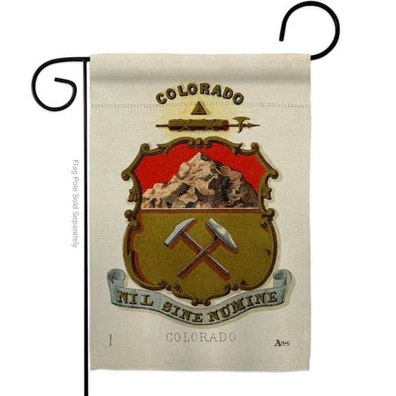 Americana Home & Garden G141212-BO 13 x 18.5 in. Coat of Arms Colorado Garden Flag with Americana States Double-Sided Decorative Vertical House Banner Yard Gift