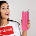 thumbnail image 5 of 8 Pack 20 oz Skinny Straight Tumbler Bulk, Stainless Steel Double Wall Insulated Tumblers with Lids and Straws, 20 oz Slim Travel Cup for Drinks Coffee Water, Diy Gift Tumbler, Hot Pink, 5 of 6