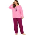 thumbnail image 1 of Dreams & Co. Plus Size Long Sleeve Knit Pj Set Pajamas, 1 of 7
